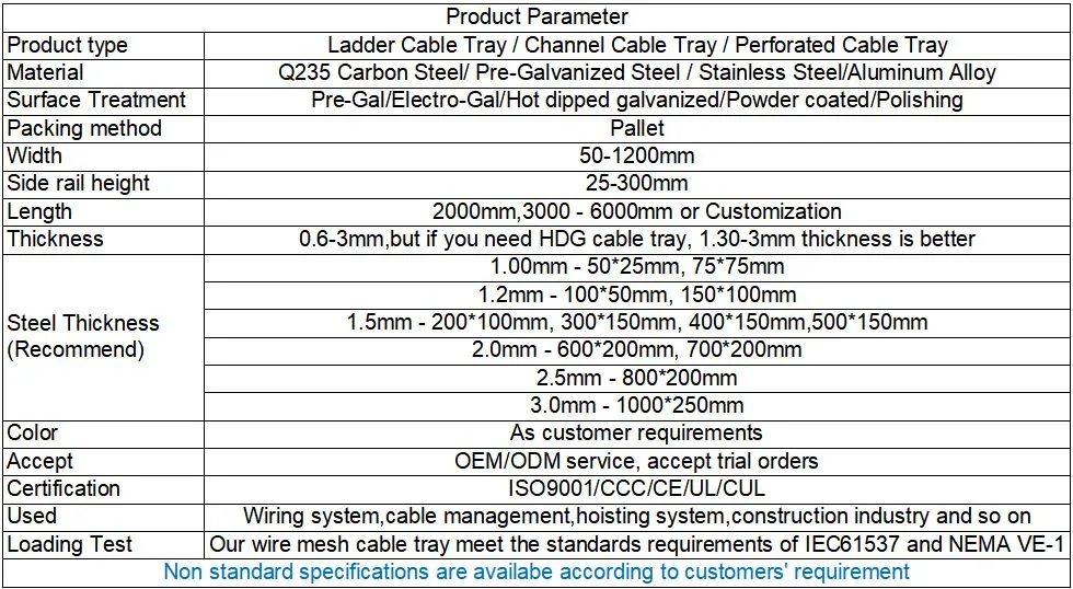 Gi, GS, Ss, FRP, Heavy Duty Metal Ladder Type Cable Tray with Accessories